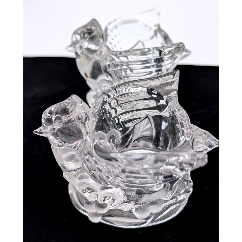 Holiday Traditions Christmas Cardinals Votive Glass Candle Holder Set 2 Germany